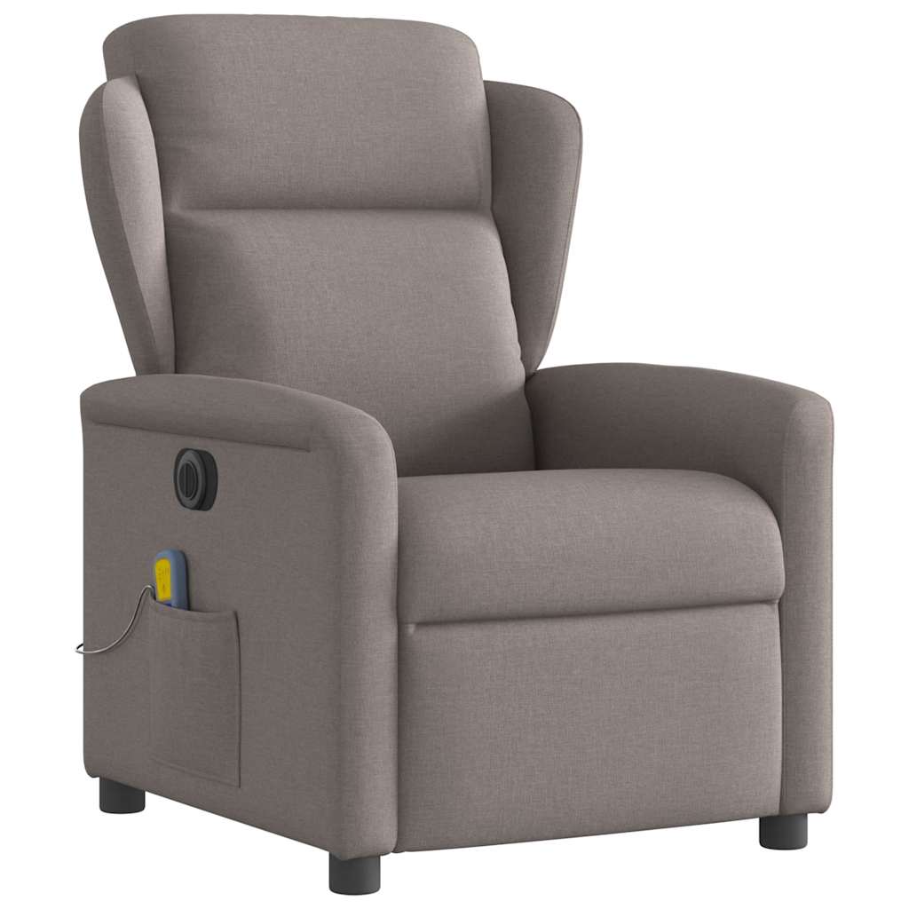 Fauteuil de massage inclinable électrique Taupe Tissu Fauteuils vidaXL