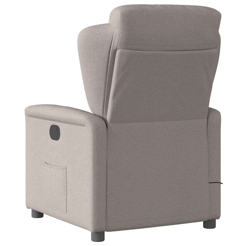 Fauteuil de massage inclinable électrique Taupe Tissu Fauteuils vidaXL