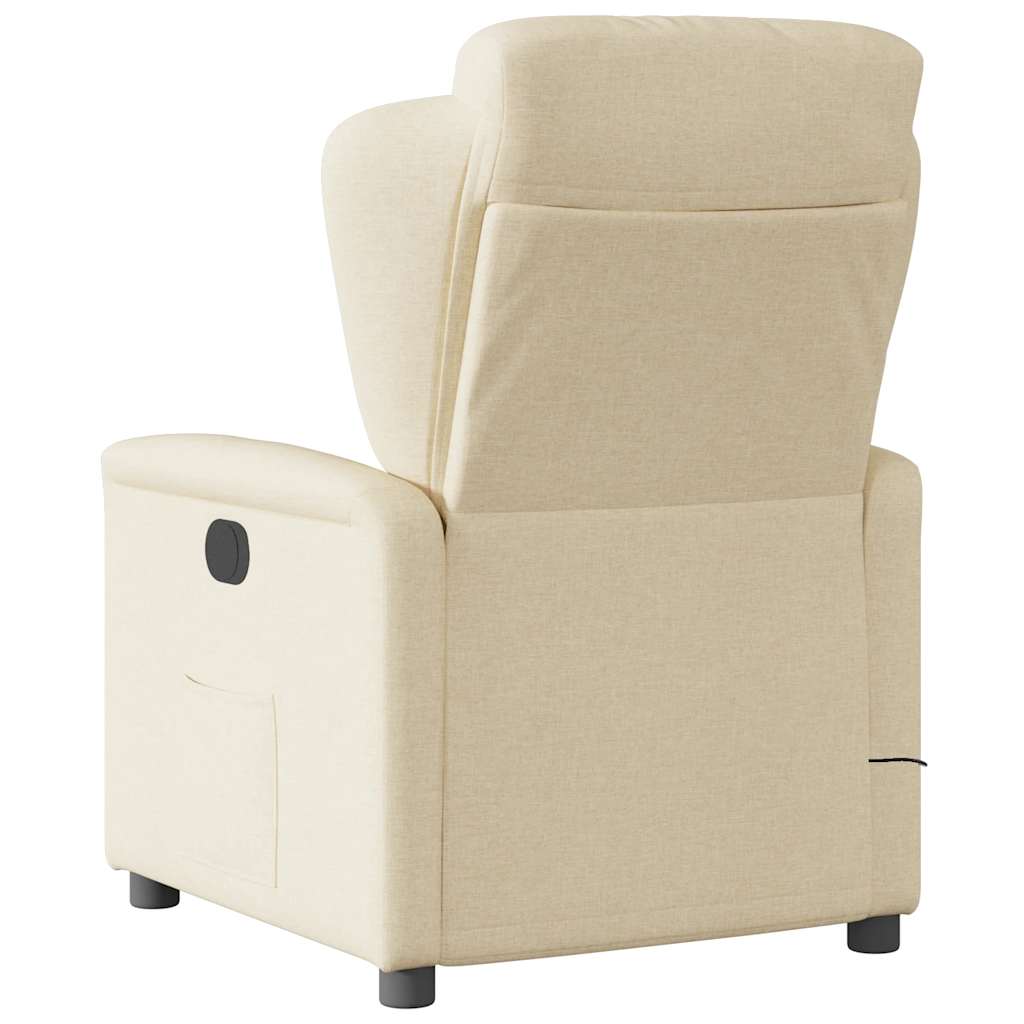 Fauteuil inclinable de massage électrique crème tissu Fauteuils vidaXL