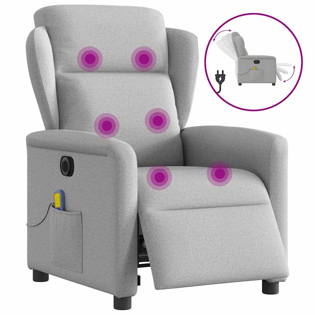 Fauteuil de massage inclinable électrique gris nuage tissu Fauteuils vidaXL