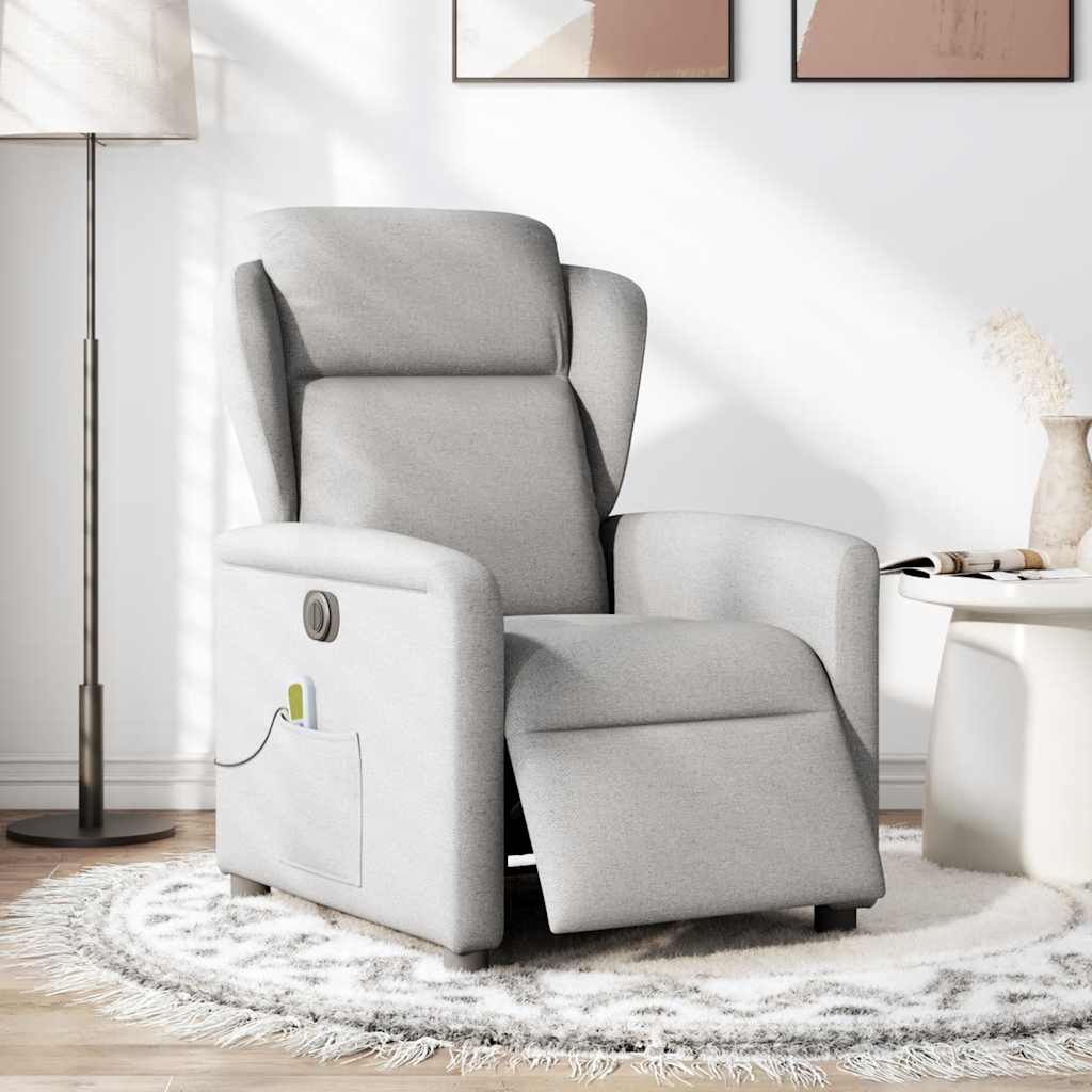 Fauteuil de massage inclinable électrique gris nuage tissu Fauteuils vidaXL