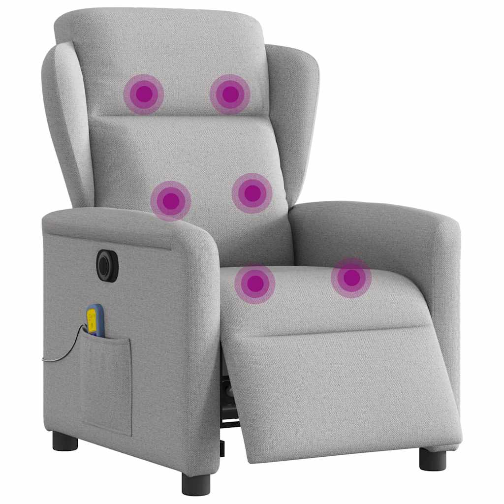 Fauteuil de massage inclinable électrique gris nuage tissu Fauteuils vidaXL