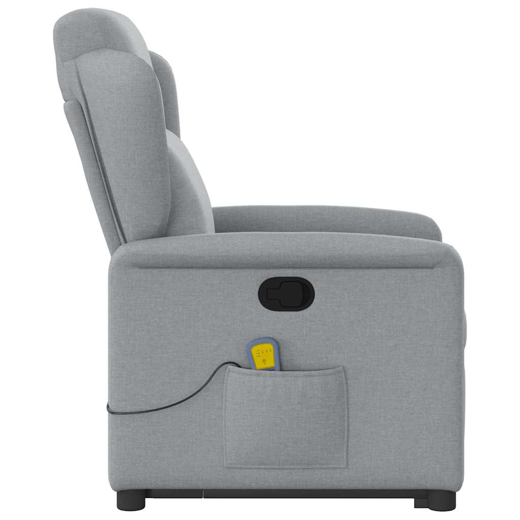 Fauteuil de massage inclinable Gris clair Tissu Fauteuils vidaXL