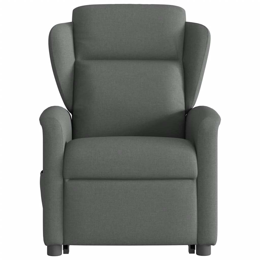 Fauteuil de massage inclinable Gris foncé Tissu Fauteuils vidaXL