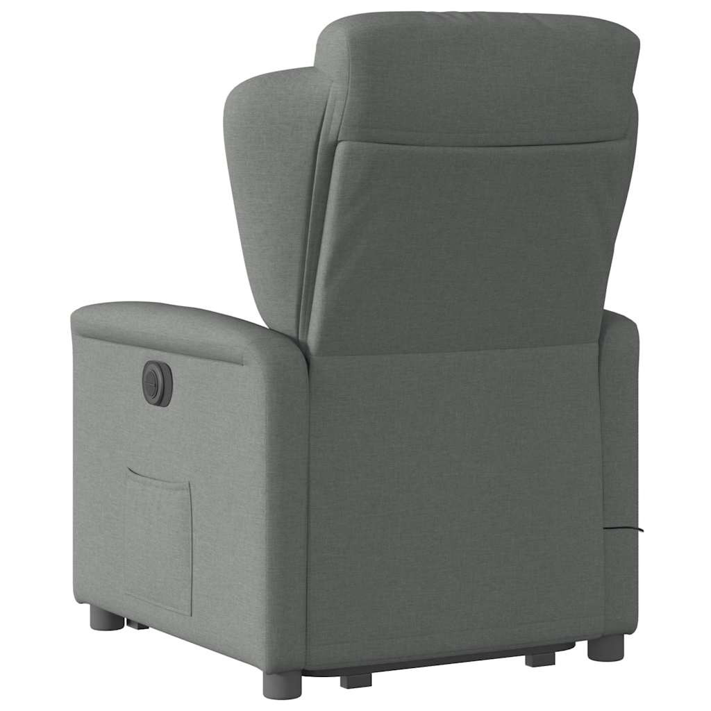 Fauteuil de massage inclinable Gris foncé Tissu Fauteuils vidaXL