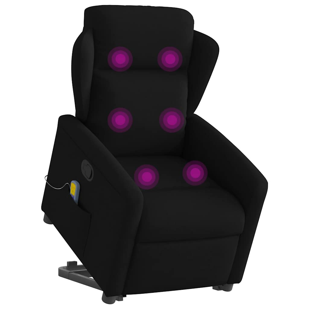 Fauteuil de massage inclinable Noir Tissu Fauteuils vidaXL