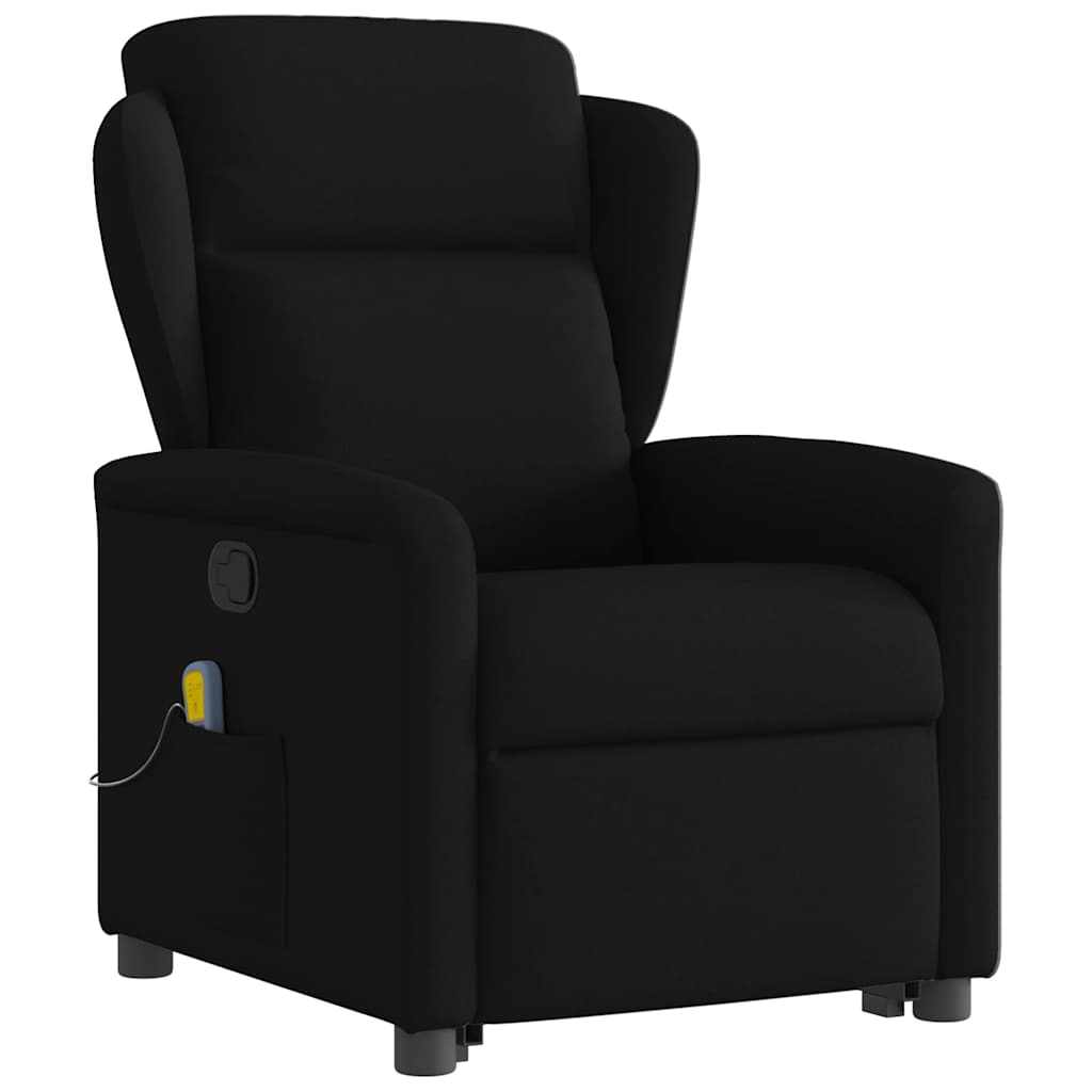 Fauteuil de massage inclinable Noir Tissu Fauteuils vidaXL