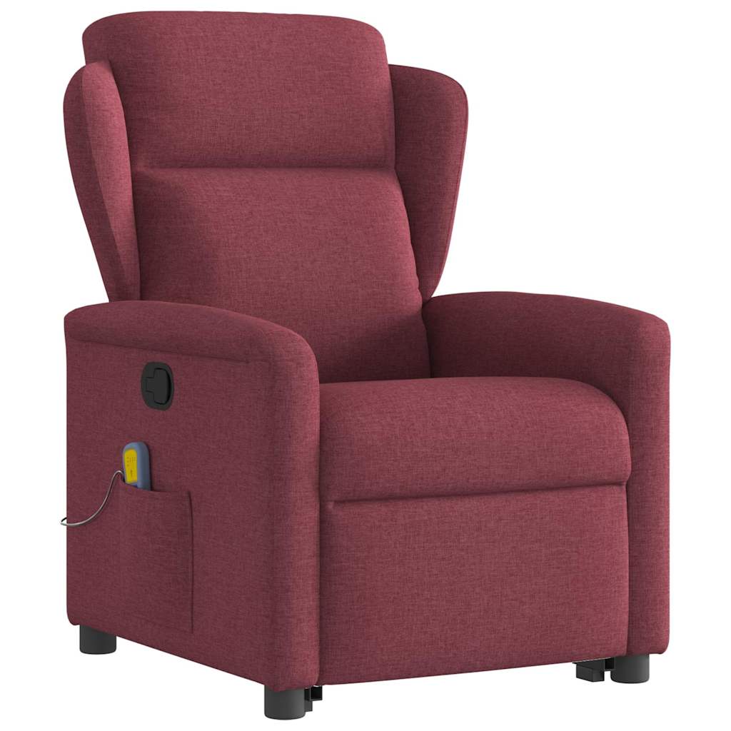 Fauteuil inclinable de massage Rouge bordeaux Tissu Fauteuils vidaXL