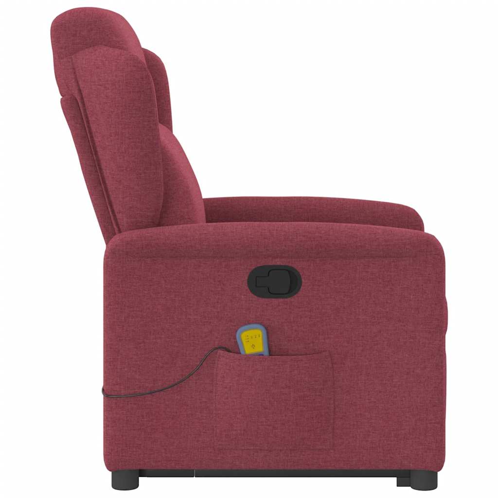 Fauteuil inclinable de massage Rouge bordeaux Tissu Fauteuils vidaXL