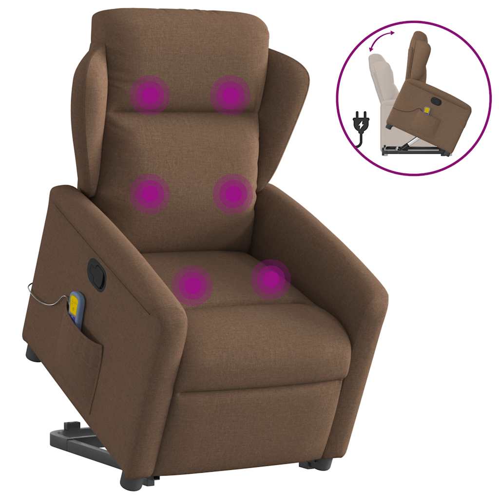 Fauteuil de massage inclinable Marron Tissu Fauteuils vidaXL