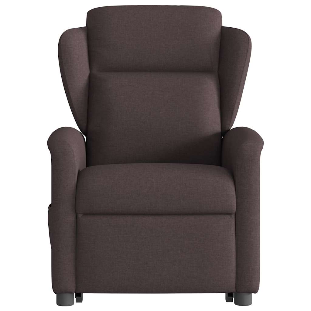 Fauteuil inclinable de massage Marron foncé Tissu Fauteuils vidaXL