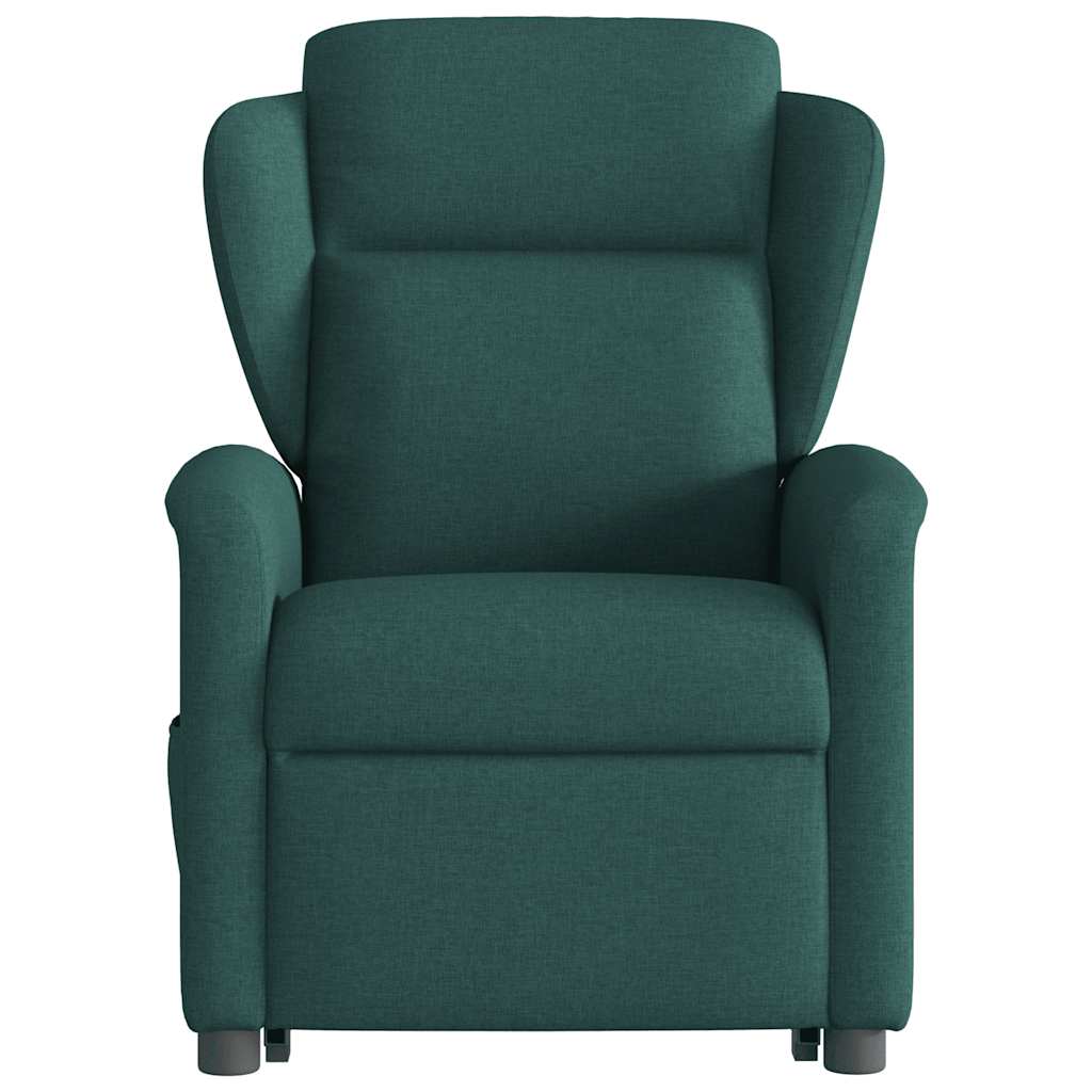 Fauteuil inclinable de massage Vert foncé Tissu Fauteuils vidaXL