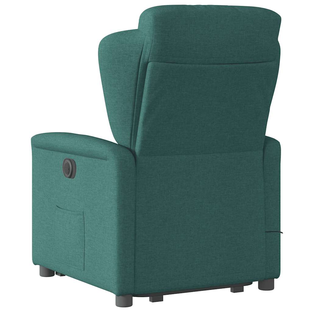 Fauteuil inclinable de massage Vert foncé Tissu Fauteuils vidaXL