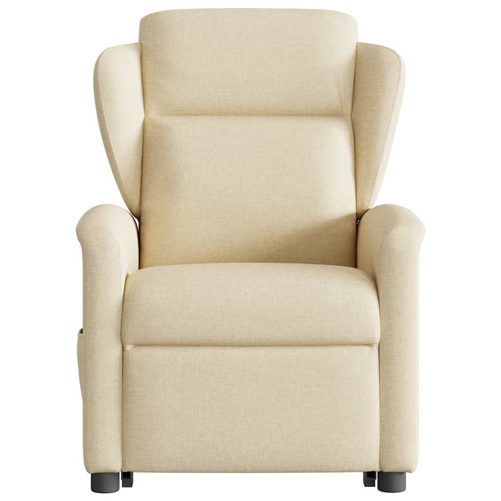 Fauteuil inclinable de massage Crème Tissu Fauteuils vidaXL