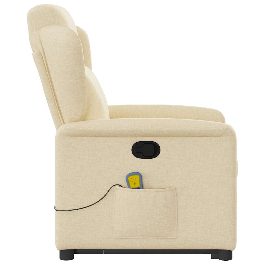 Fauteuil inclinable de massage Crème Tissu Fauteuils vidaXL