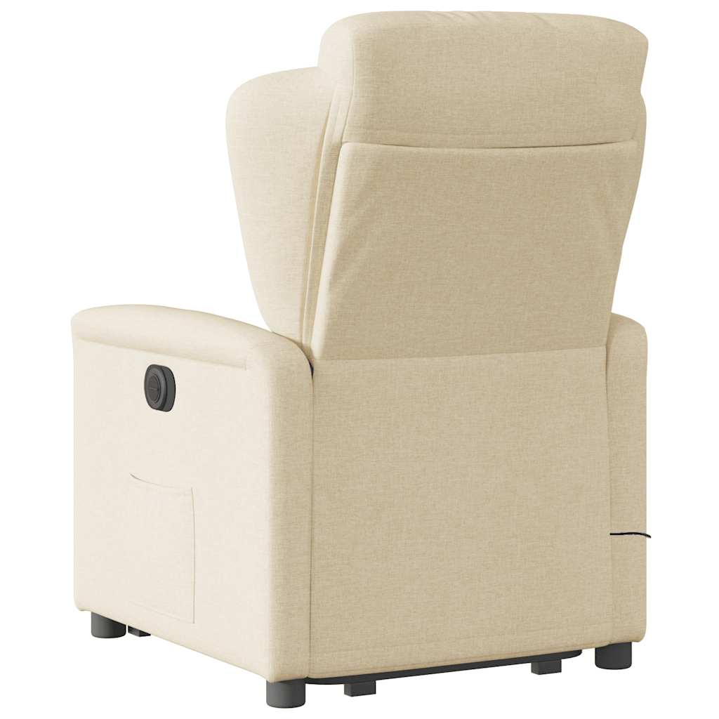 Fauteuil inclinable de massage Crème Tissu Fauteuils vidaXL