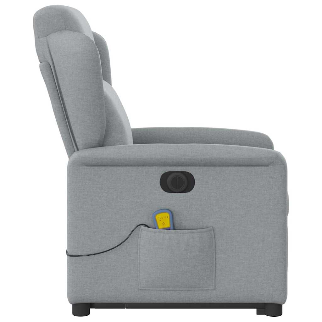 Fauteuil inclinable de massage électrique Gris clair Tissu Fauteuils vidaXL