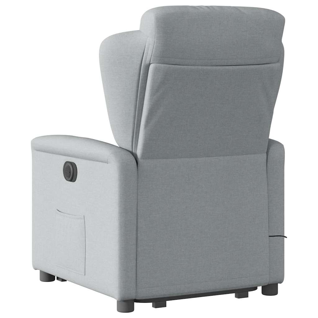 Fauteuil inclinable de massage électrique Gris clair Tissu Fauteuils vidaXL