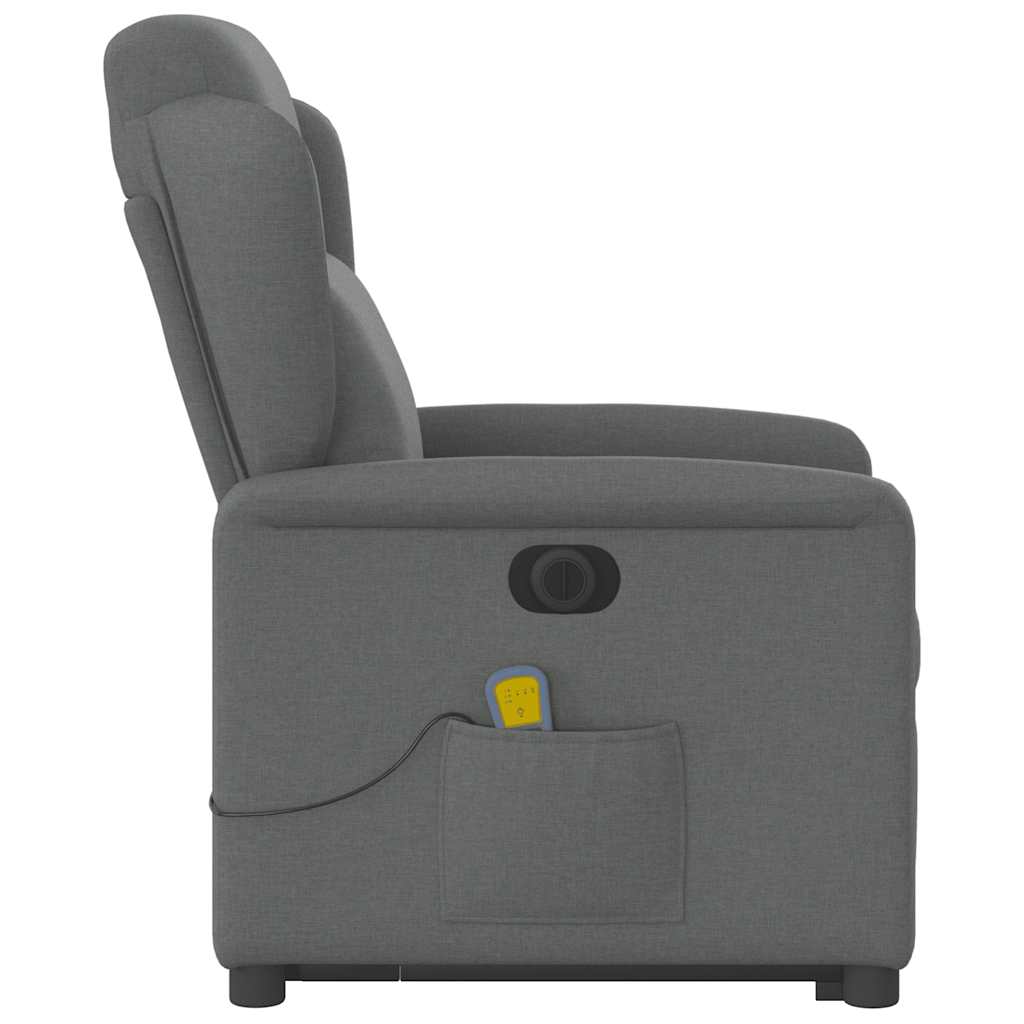 Fauteuil inclinable de massage électrique Gris foncé Tissu Fauteuils vidaXL