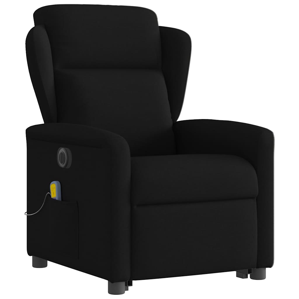 Fauteuil inclinable de massage électrique Noir Tissu Fauteuils vidaXL