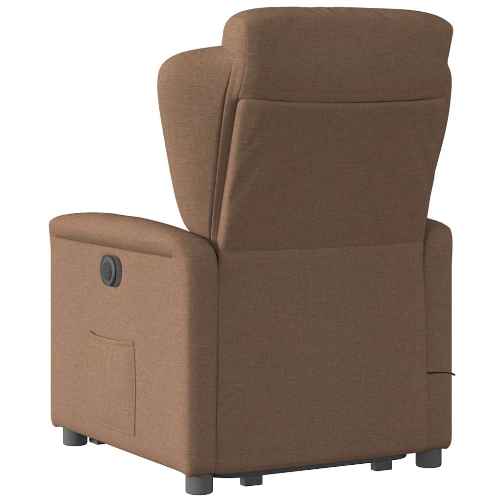 Fauteuil inclinable de massage électrique Marron Tissu Fauteuils vidaXL