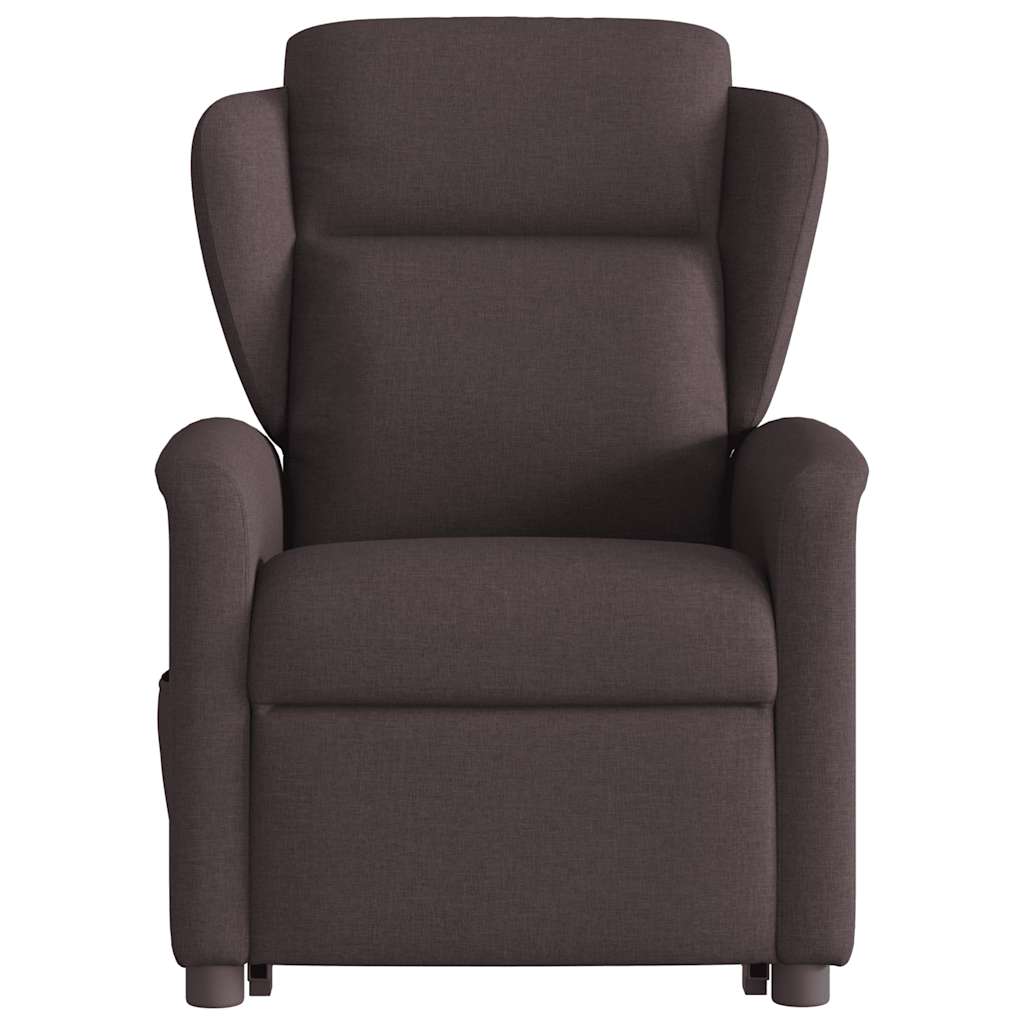 Fauteuil inclinable de massage électrique Marron foncé Tissu Fauteuils vidaXL