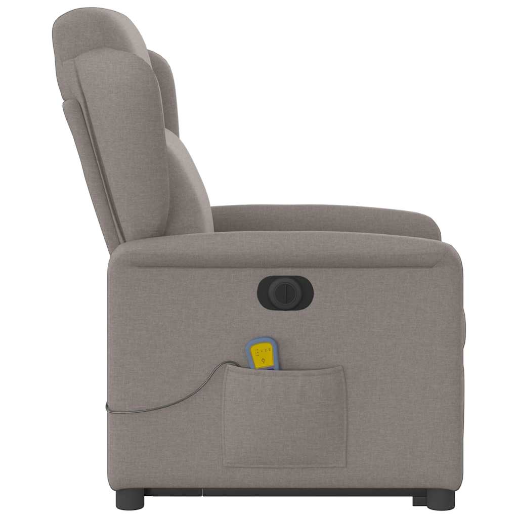 Fauteuil inclinable de massage électrique Taupe Tissu Fauteuils vidaXL