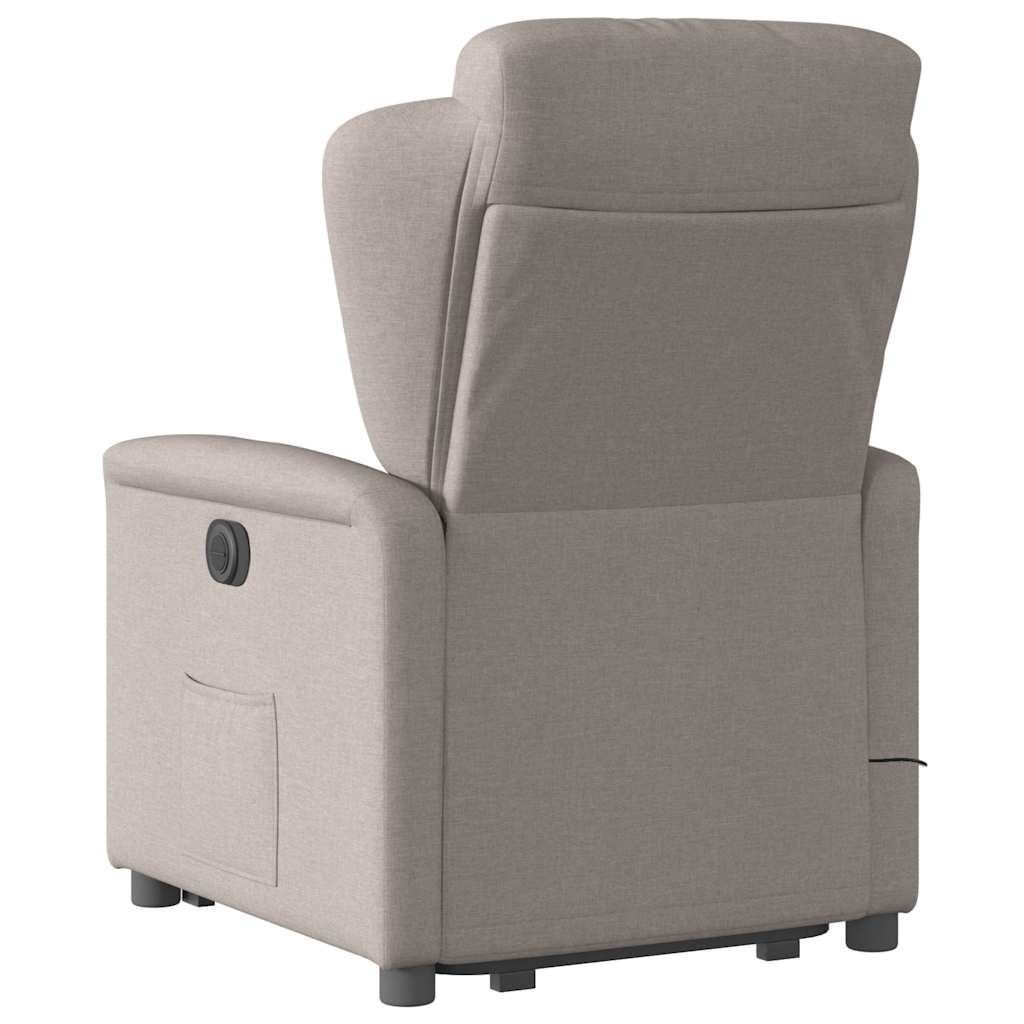 Fauteuil inclinable de massage électrique Taupe Tissu Fauteuils vidaXL