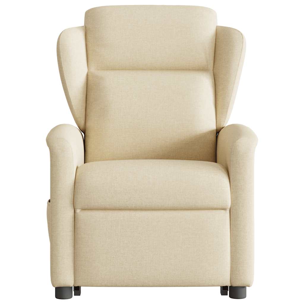 Fauteuil inclinable de massage électrique Crème Tissu Fauteuils vidaXL