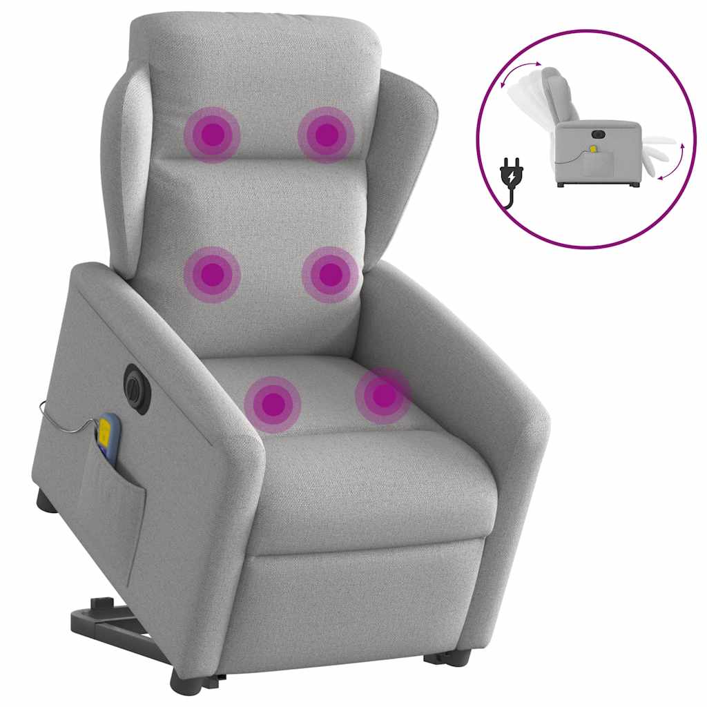 Fauteuil inclinable de massage électrique gris nuage tissu Fauteuils vidaXL