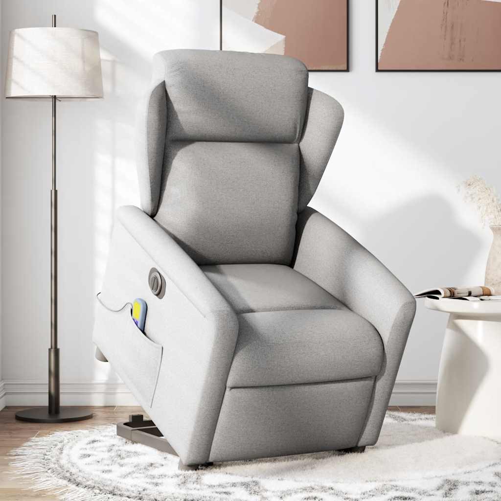 Fauteuil inclinable de massage électrique gris nuage tissu Fauteuils vidaXL