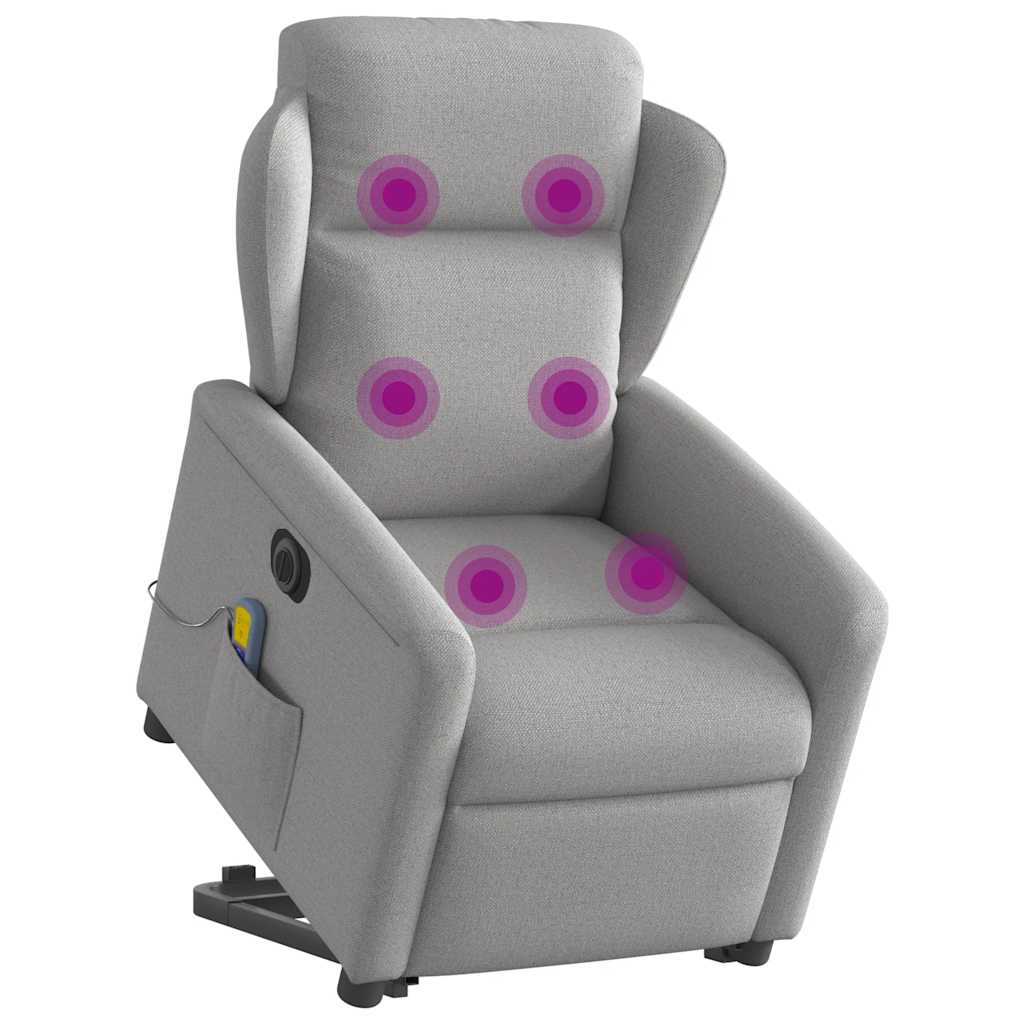 Fauteuil inclinable de massage électrique gris nuage tissu Fauteuils vidaXL