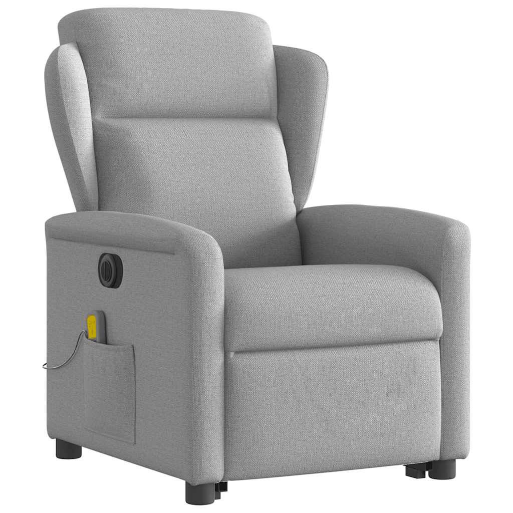 Fauteuil inclinable de massage électrique gris nuage tissu Fauteuils vidaXL