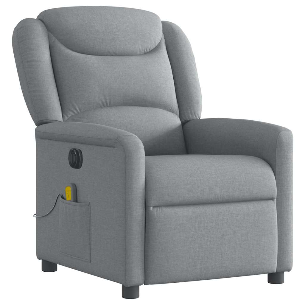 Fauteuil de massage inclinable électrique gris clair tissu Fauteuils vidaXL