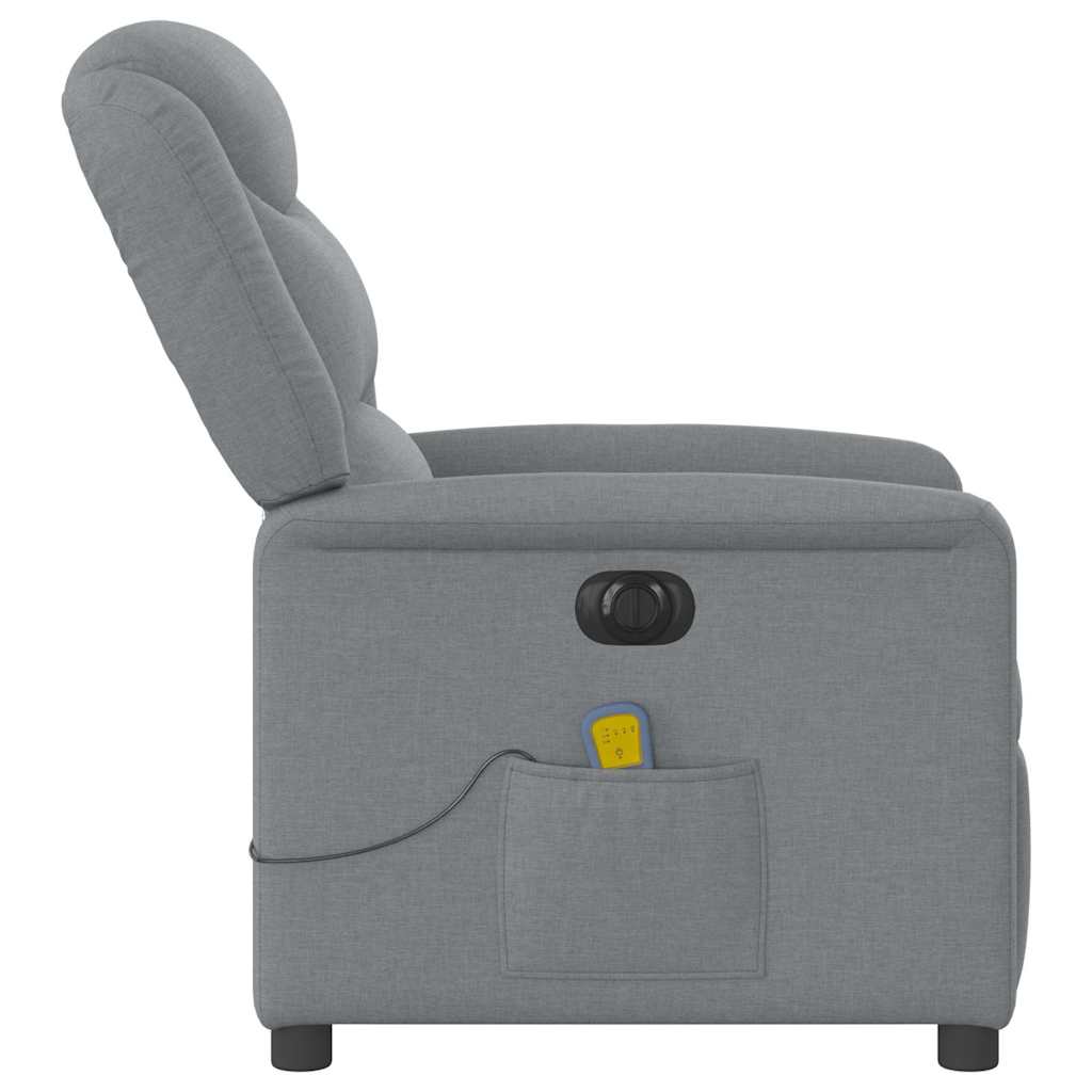 Fauteuil de massage inclinable électrique gris clair tissu Fauteuils vidaXL