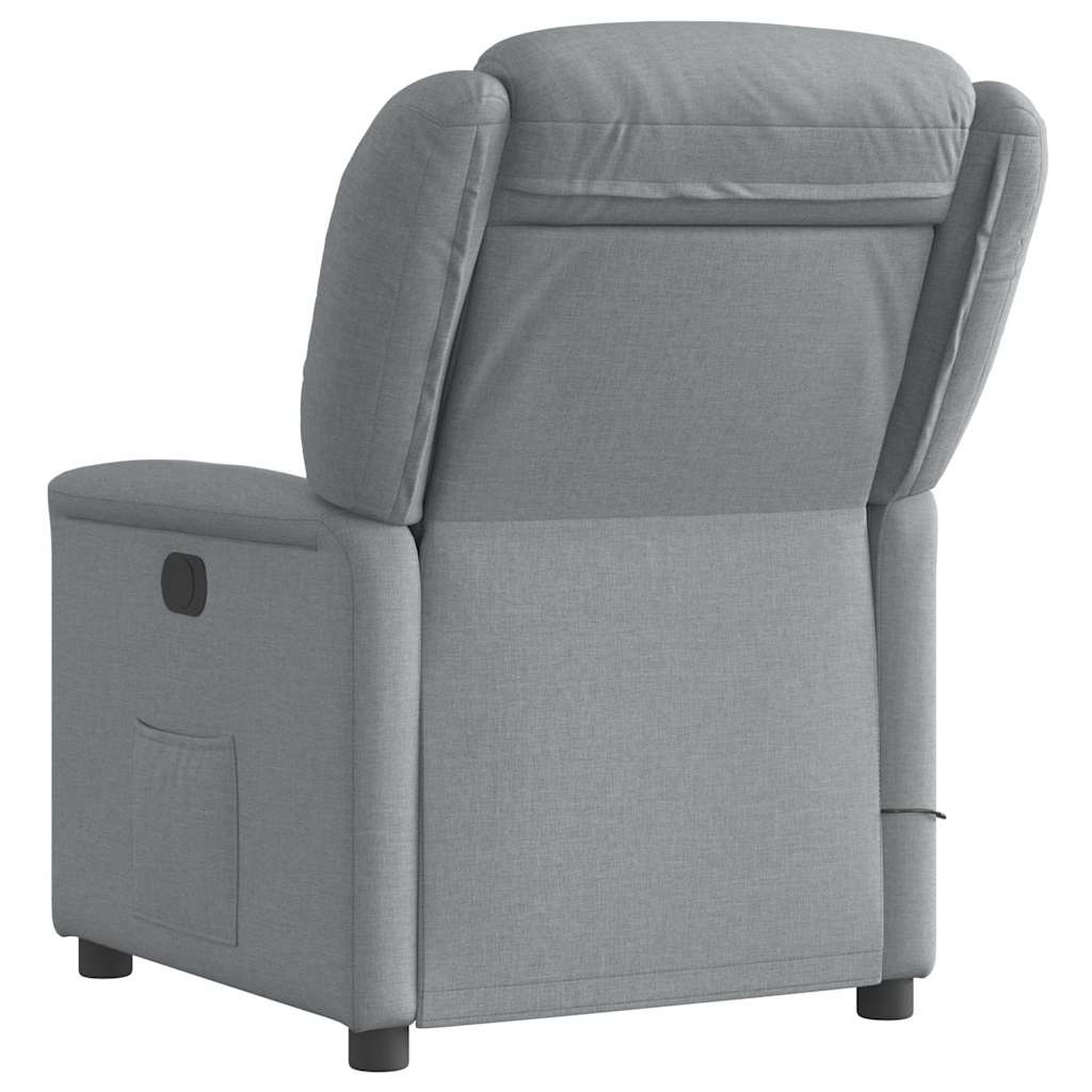 Fauteuil de massage inclinable électrique gris clair tissu Fauteuils vidaXL