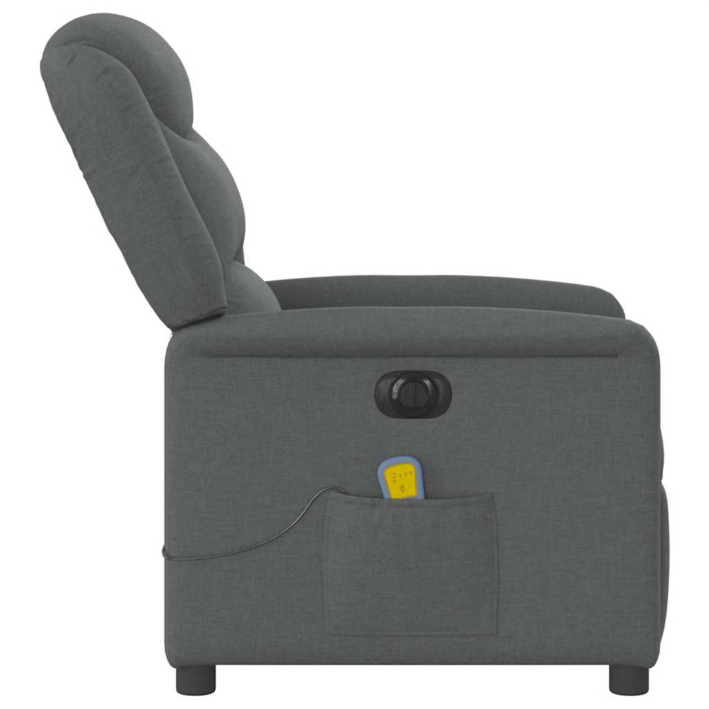 Fauteuil inclinable de massage électrique gris foncé tissu Fauteuils vidaXL