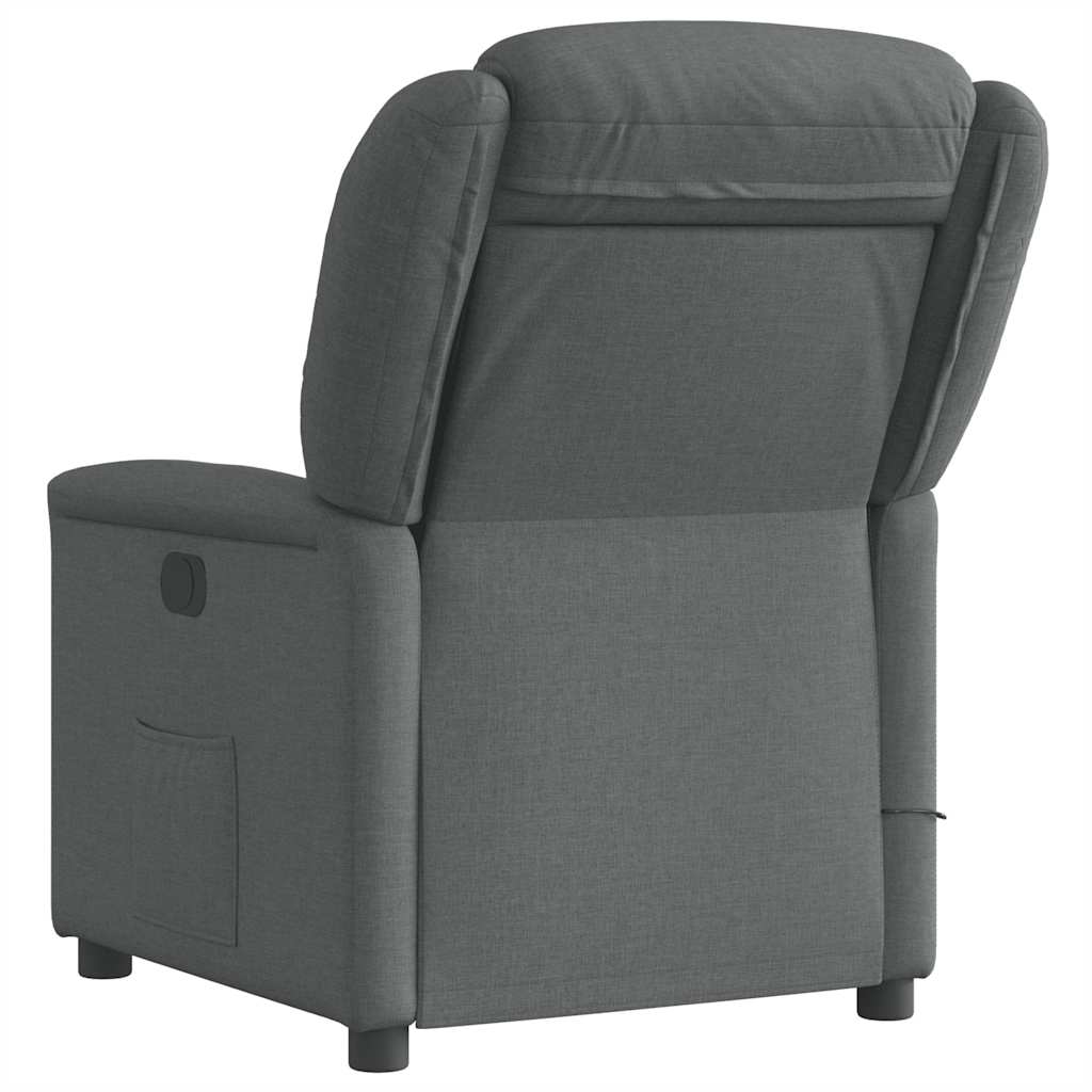 Fauteuil inclinable de massage électrique gris foncé tissu Fauteuils vidaXL