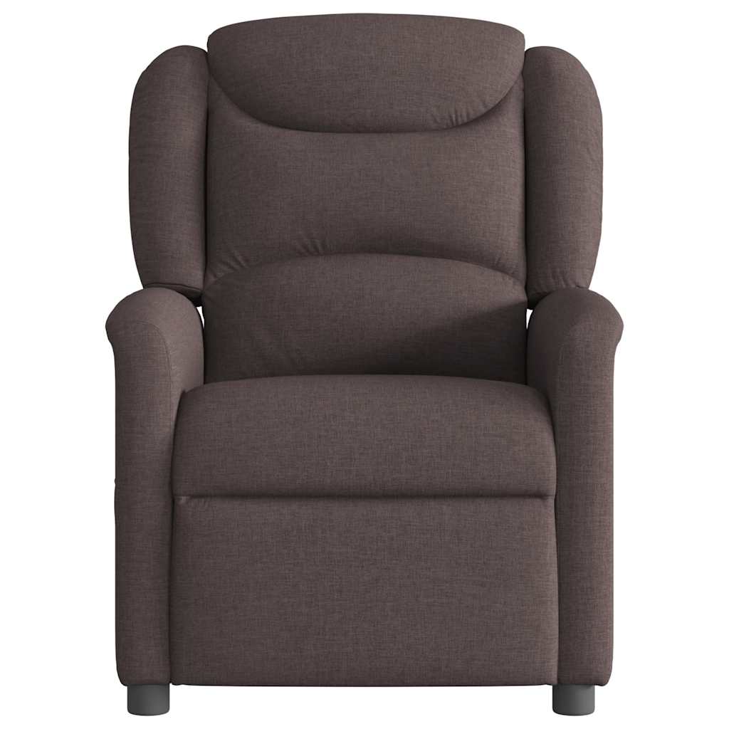 Fauteuil de massage inclinable électrique Marron foncé Tissu Fauteuils vidaXL