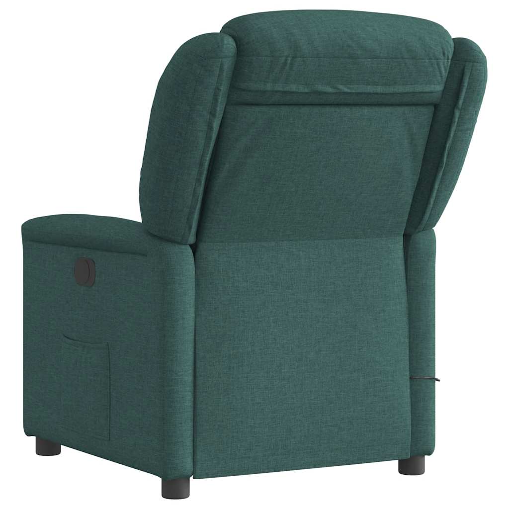 Fauteuil de massage inclinable électrique Vert foncé Tissu Fauteuils vidaXL