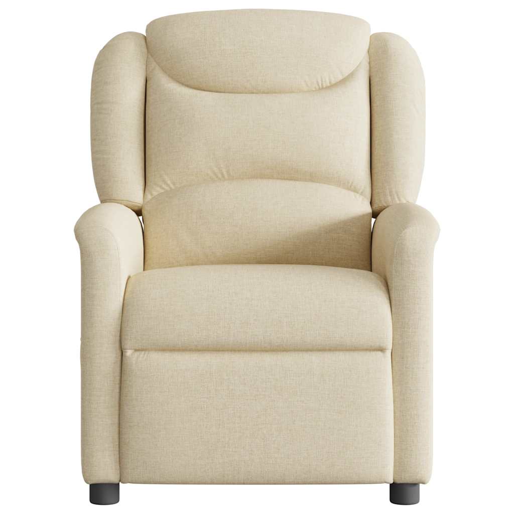 Fauteuil inclinable de massage électrique crème tissu Fauteuils vidaXL