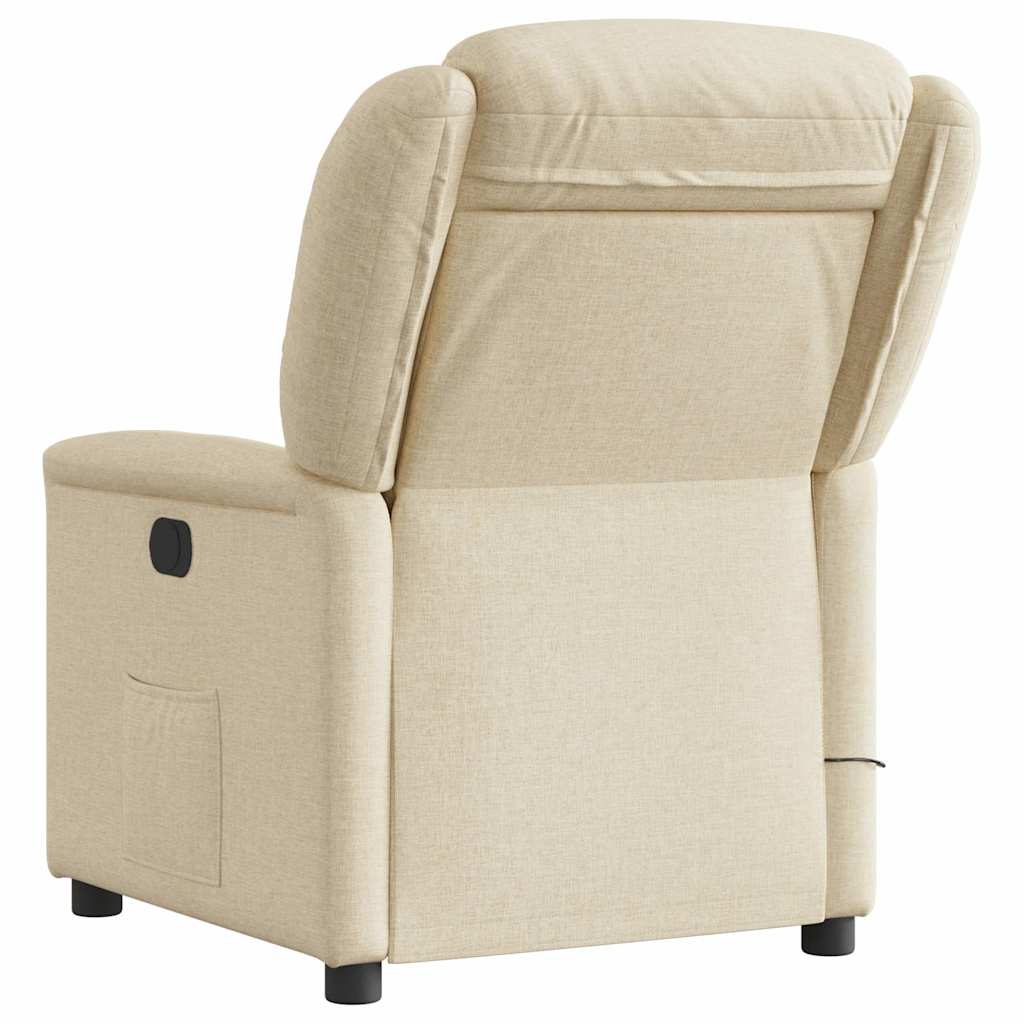 Fauteuil inclinable de massage électrique crème tissu Fauteuils vidaXL