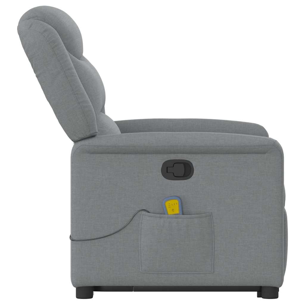 Fauteuil de massage inclinable Gris clair Tissu Fauteuils vidaXL