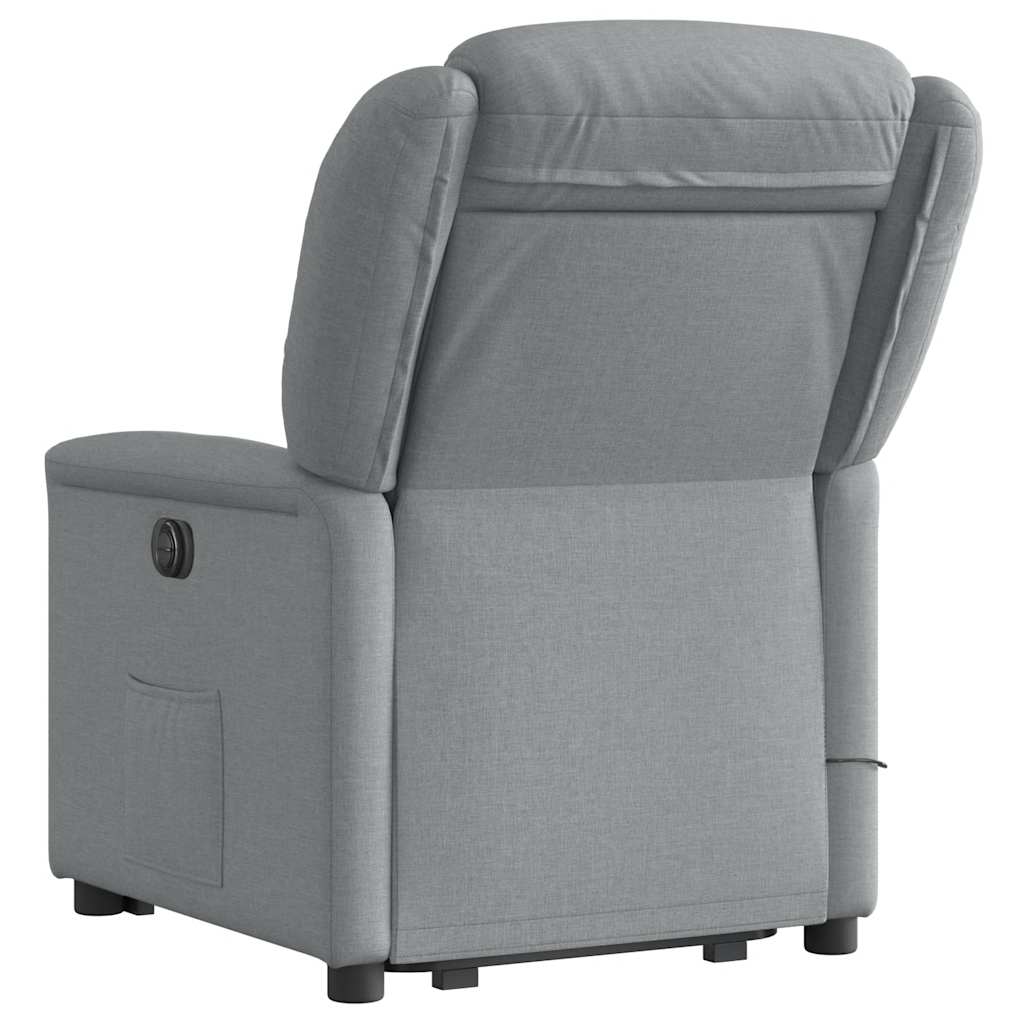 Fauteuil de massage inclinable Gris clair Tissu Fauteuils vidaXL