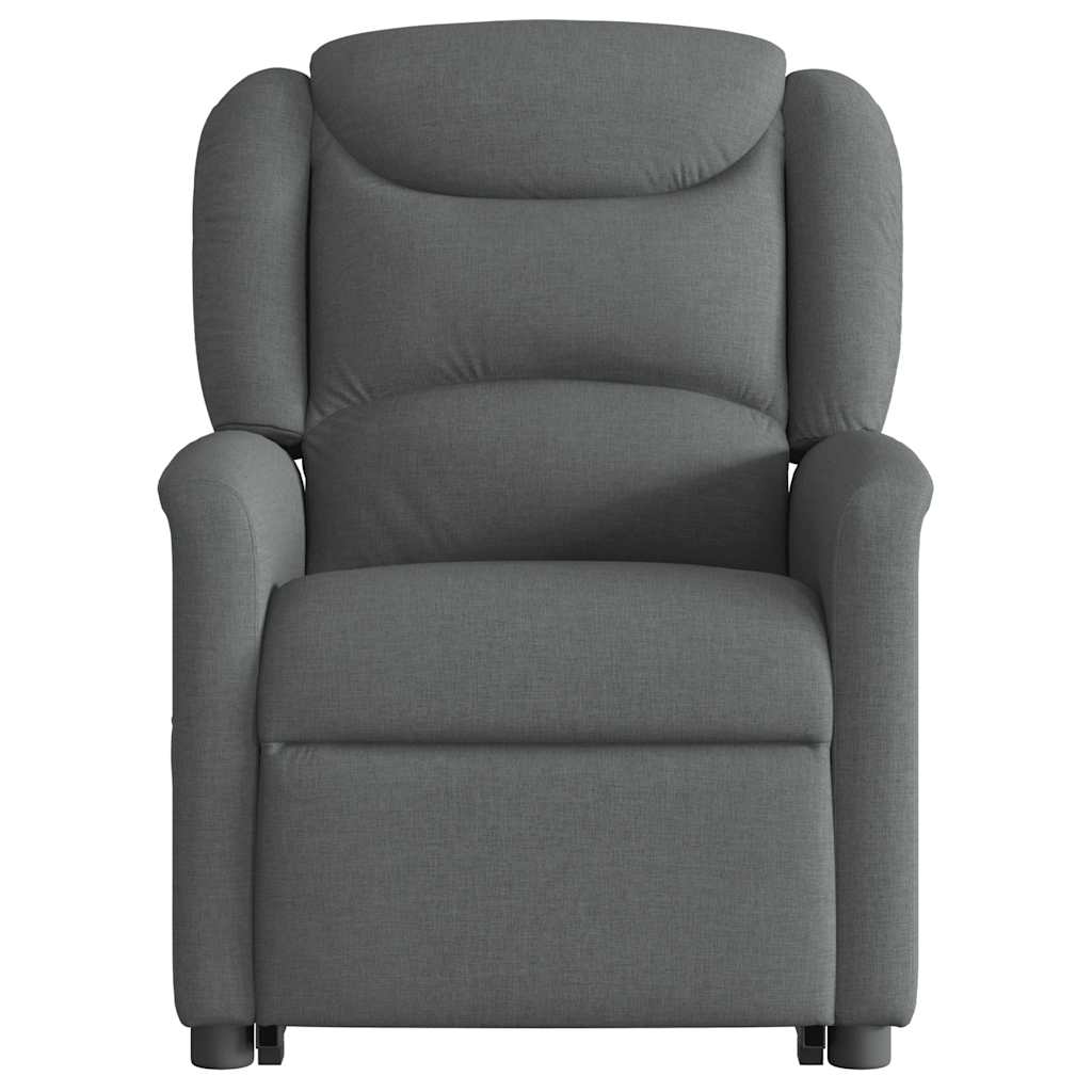 Fauteuil de massage inclinable Gris foncé Tissu Fauteuils vidaXL