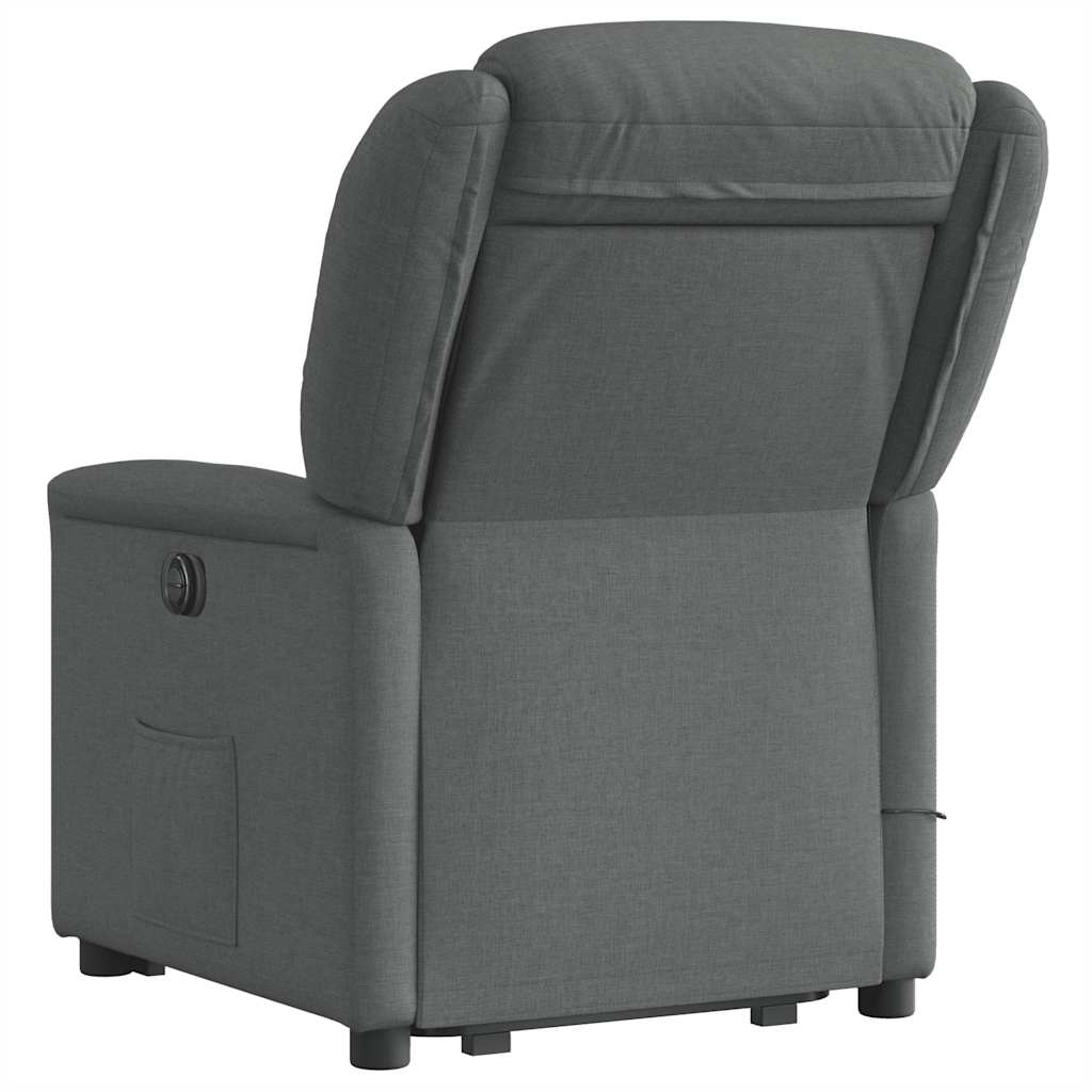 Fauteuil de massage inclinable Gris foncé Tissu Fauteuils vidaXL