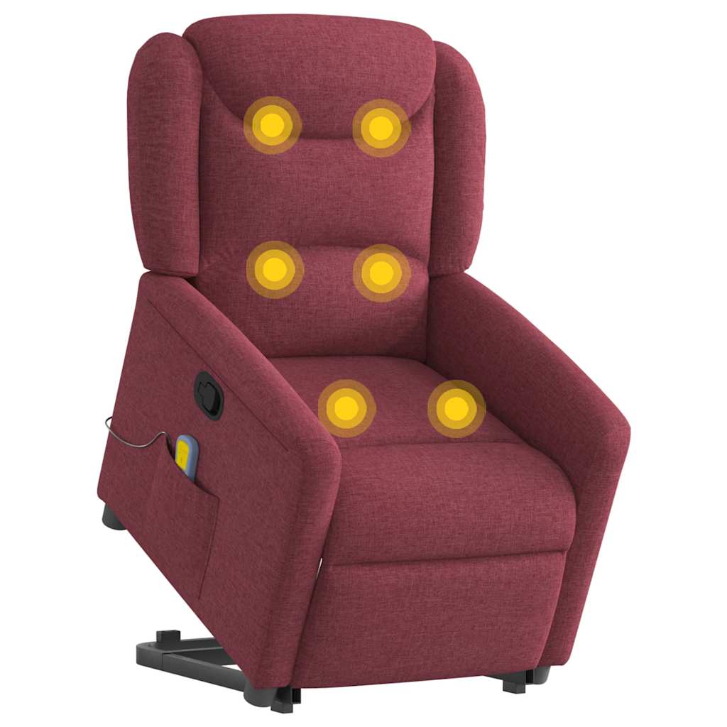 Fauteuil inclinable de massage Rouge bordeaux Tissu Fauteuils vidaXL