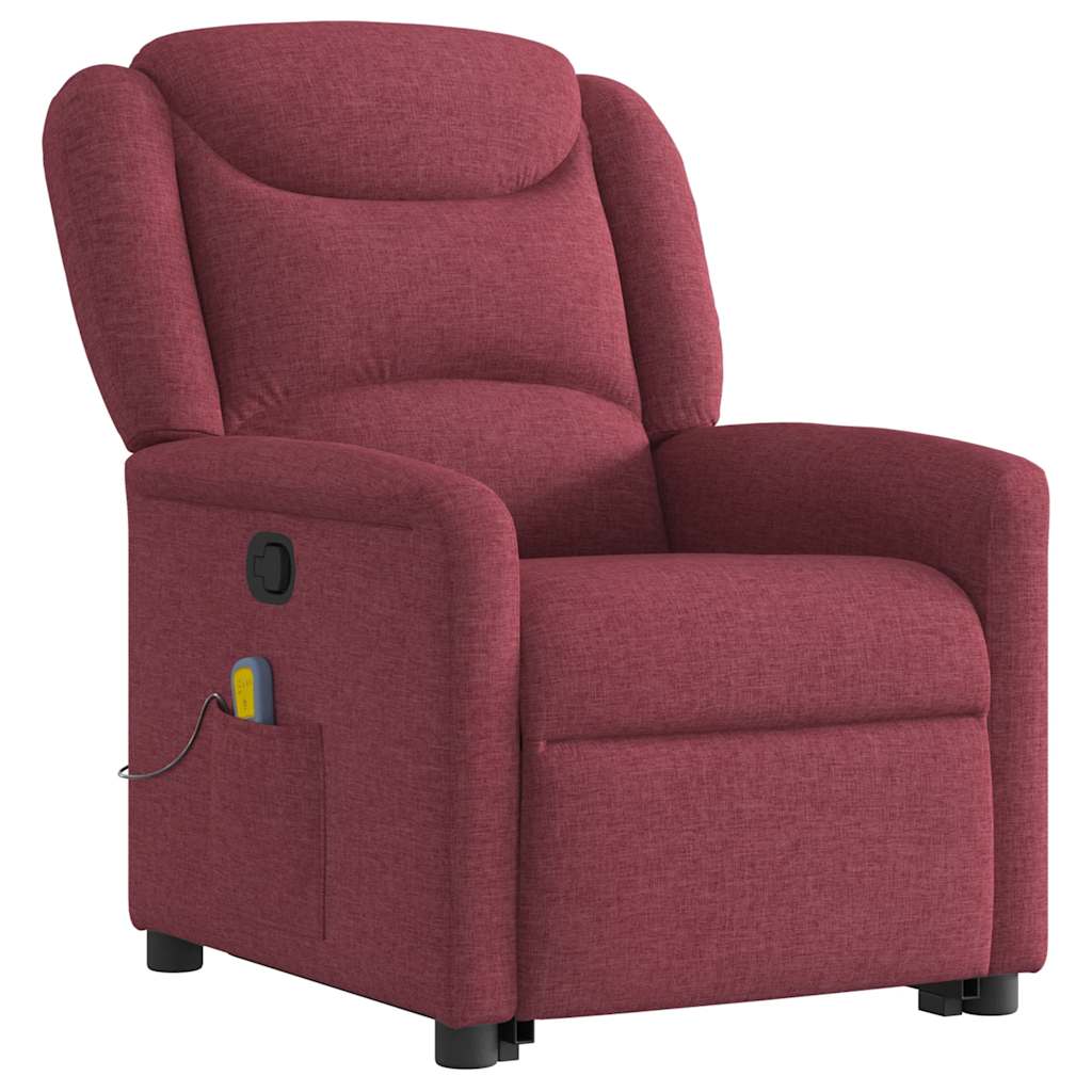 Fauteuil inclinable de massage Rouge bordeaux Tissu Fauteuils vidaXL