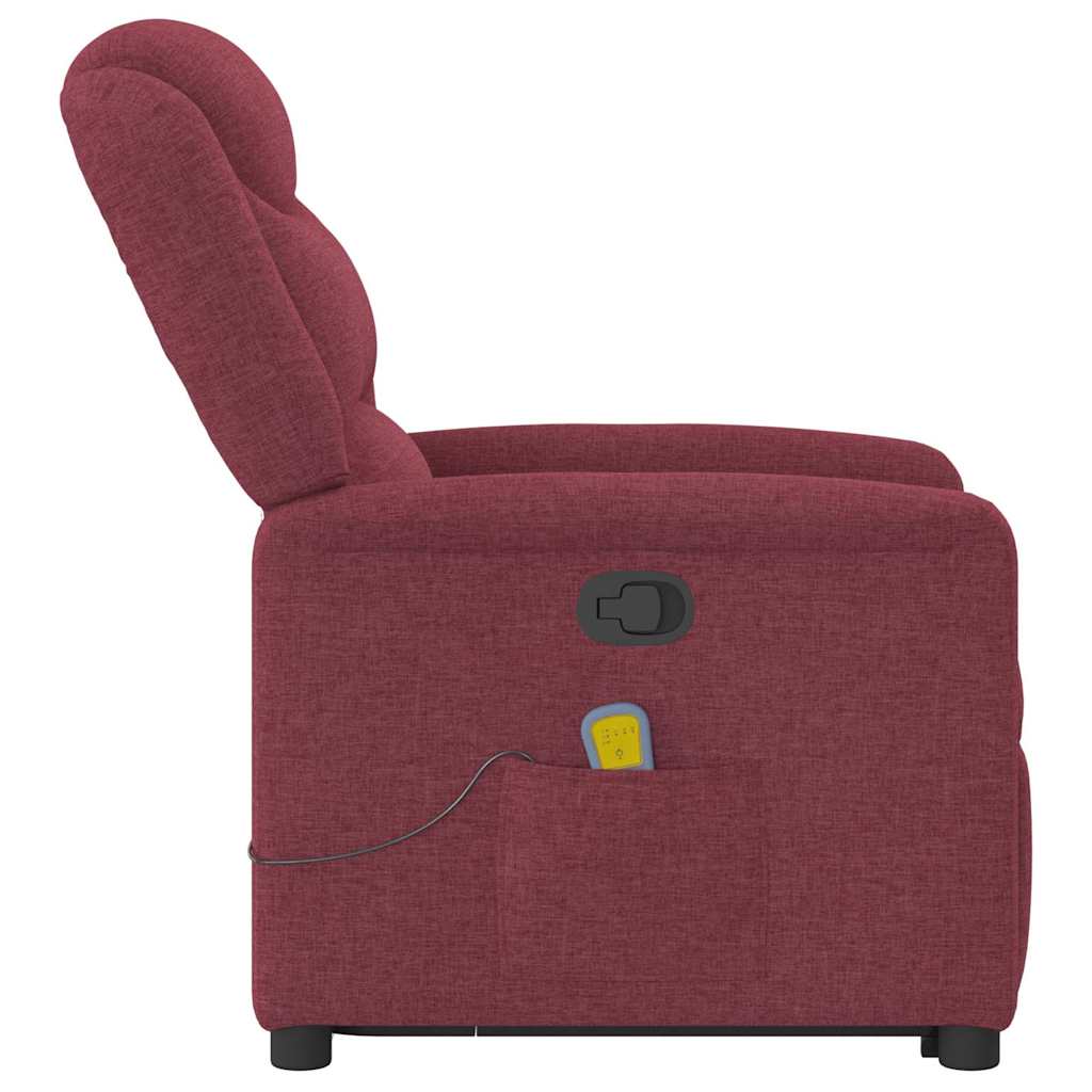 Fauteuil inclinable de massage Rouge bordeaux Tissu Fauteuils vidaXL