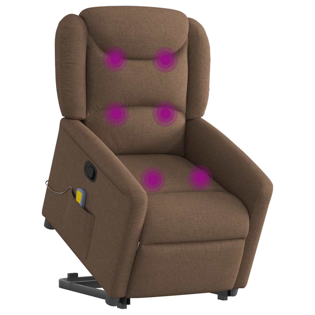 Fauteuil de massage inclinable Marron Tissu Fauteuils vidaXL